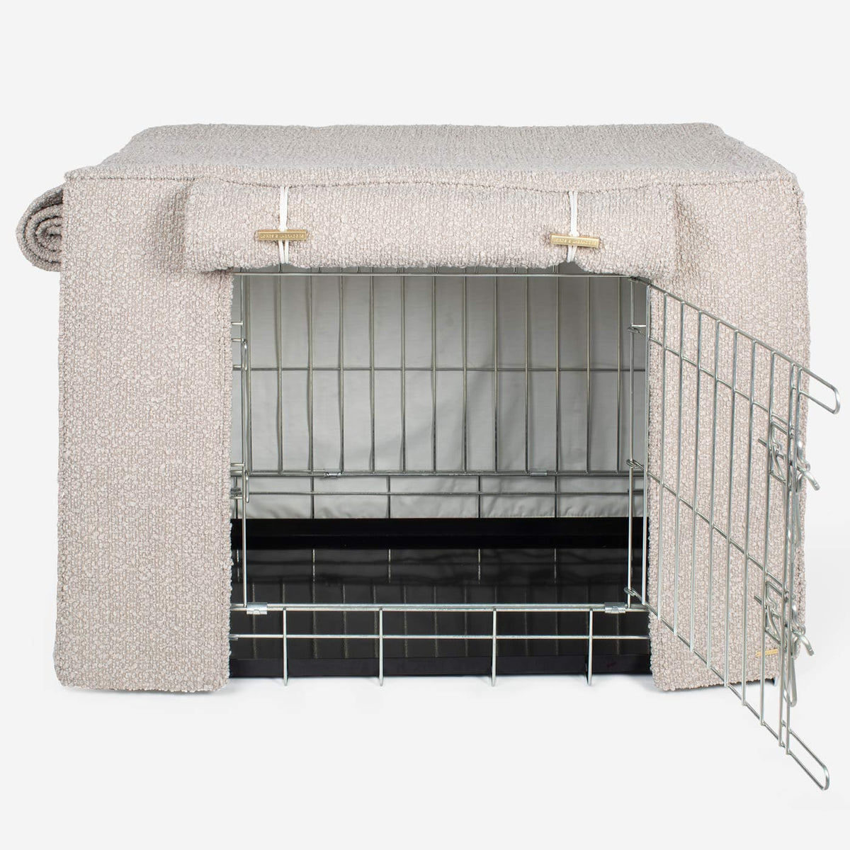 Dog Crate Cover in Mink Bouclé, view 11