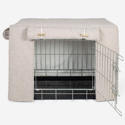 Dog Crate Cover in Mink Bouclé, view 11