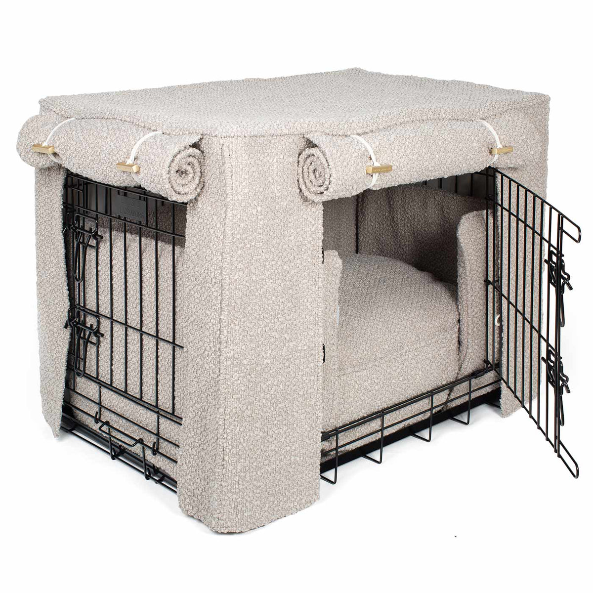 [TEST] Dog Crate Set In Mink Bouclé, view 8