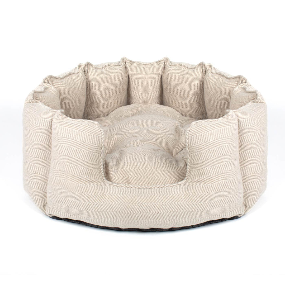 High Wall Bed For Cats With Removable Covers in Herringbone Tweed, view 4