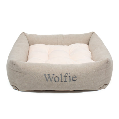 Box Bed With Removable Covers in Herringbone Tweed, view 5