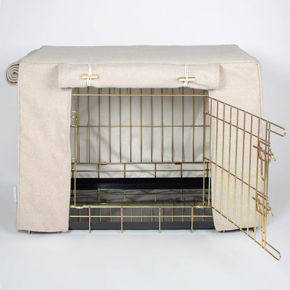 Dog Crate Cover in Natural Herringbone Tweed, view 11