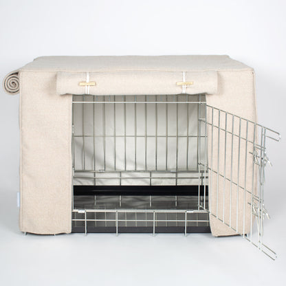 Dog Crate Cover in Natural Herringbone Tweed, view 16
