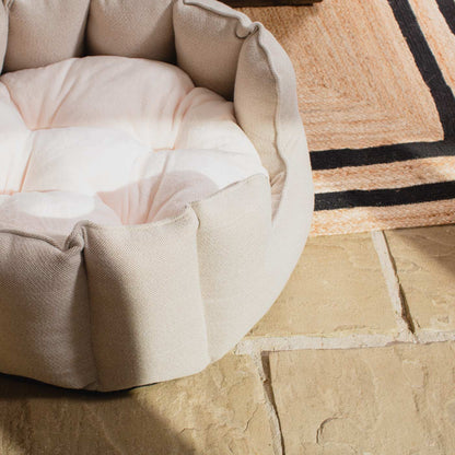 High Wall Bed For Cats With Removable Covers in Herringbone Tweed, view 3