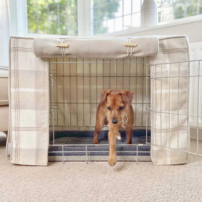 Dog Crate Cover in Balmoral Natural Tweed, view 7
