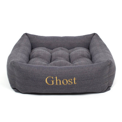 Box Bed With Removable Covers in Herringbone Tweed, view 8