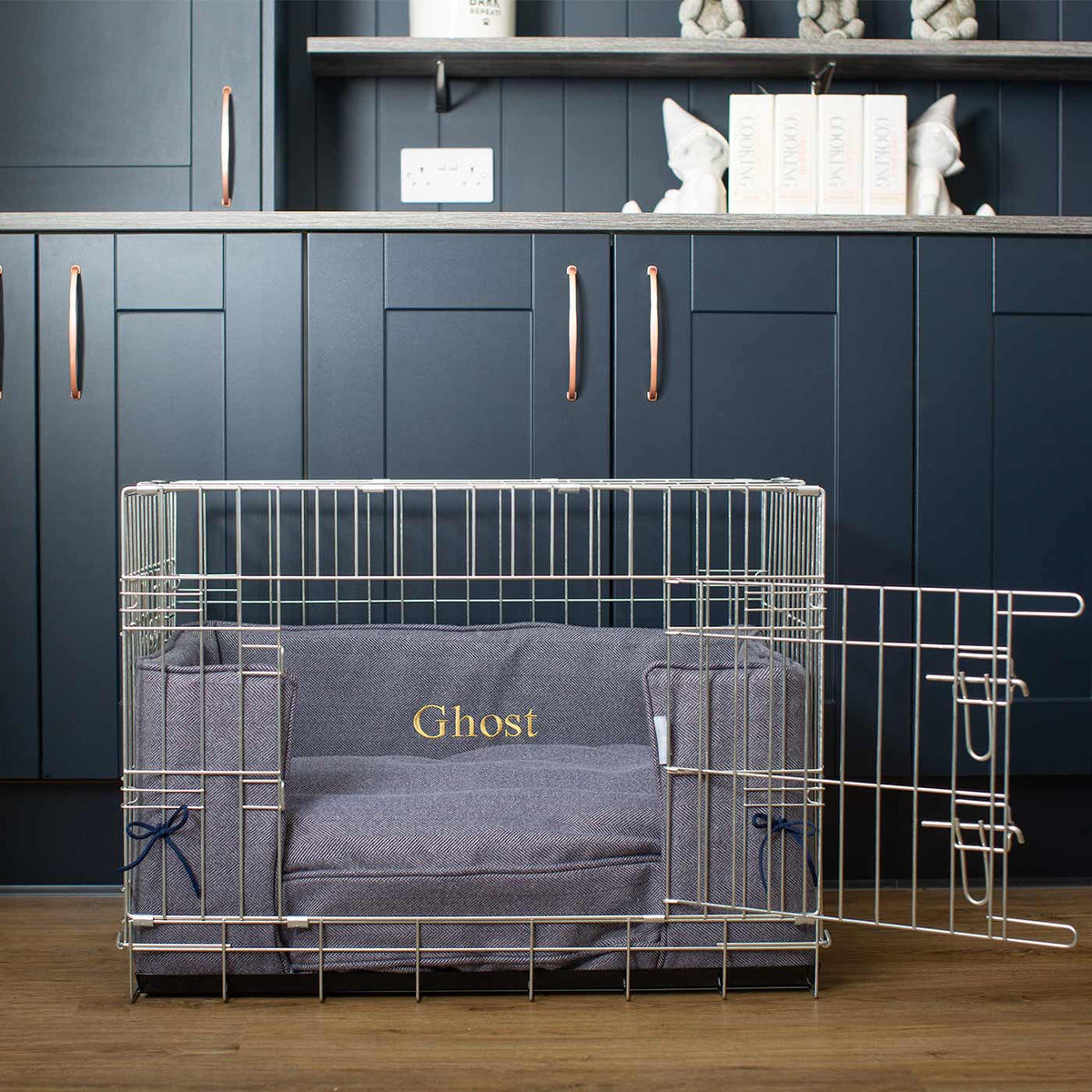 Dog Crate Bumper in Oxford Herringbone Tweed, view 6