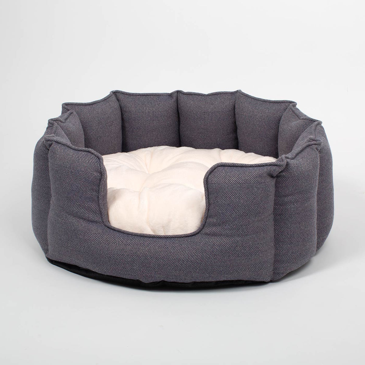 High Wall Bed For Cats With Removable Covers in Herringbone Tweed, view 7