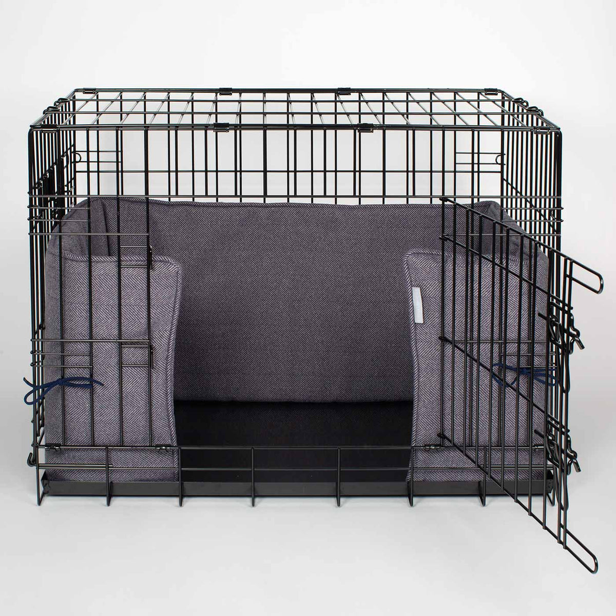 Dog Crate Bumper in Oxford Herringbone Tweed, view 9
