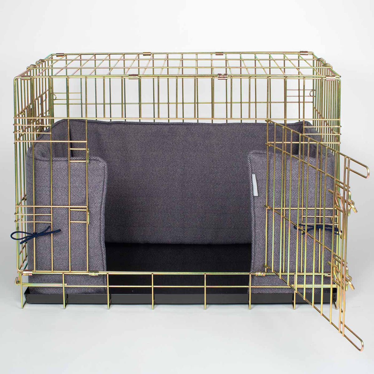 Dog Crate Bumper in Oxford Herringbone Tweed, view 10