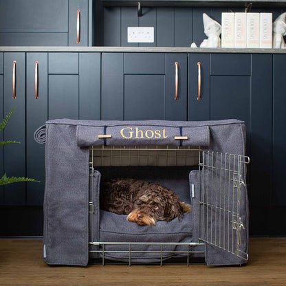 Dog Crate Set In Oxford Herringbone Tweed, view 8