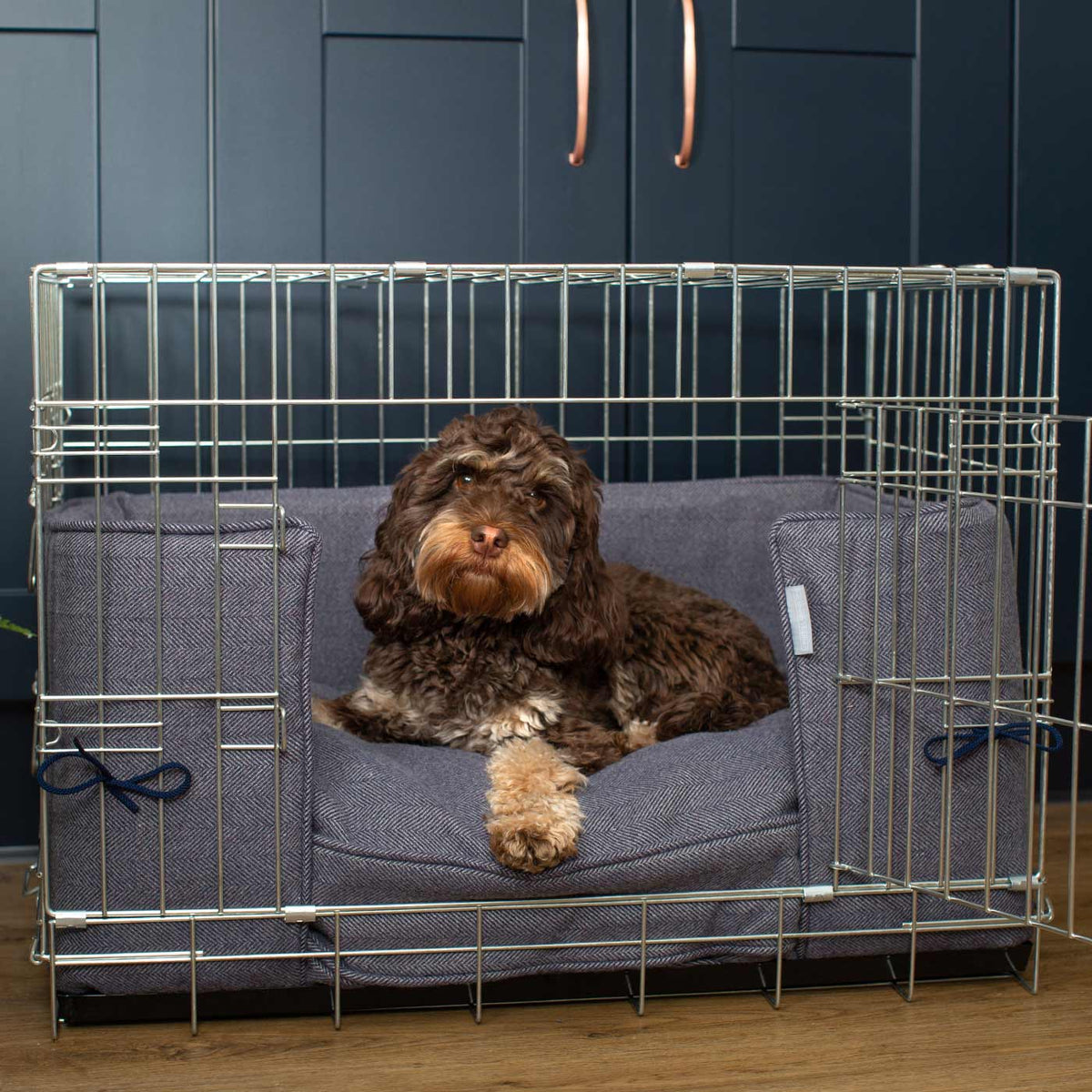 Dog Crate Bumper in Oxford Herringbone Tweed, view 5