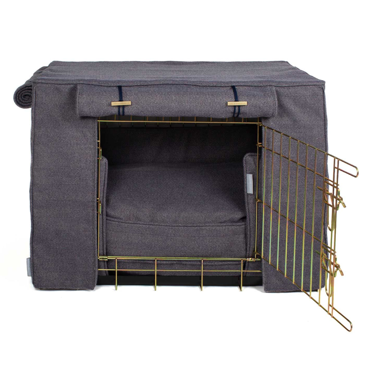 Dog Crate Set In Oxford Herringbone Tweed, view 10