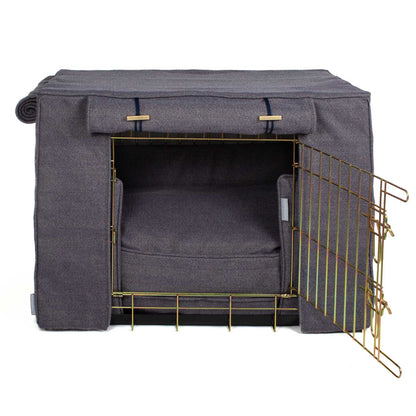 Dog Crate Set In Oxford Herringbone Tweed, view 10