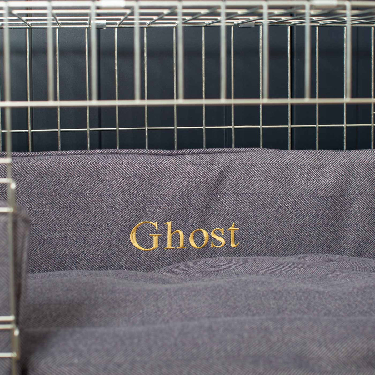 Dog Crate Bumper in Oxford Herringbone Tweed, view 7