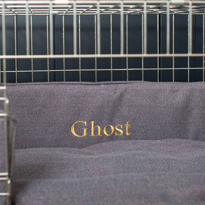 Dog Crate Bumper in Oxford Herringbone Tweed, view 7
