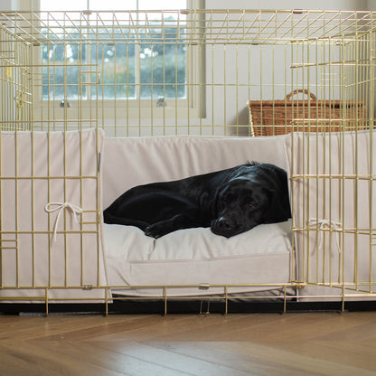 Dog Crate with Cushion & Bumper in Oyster Velvet
