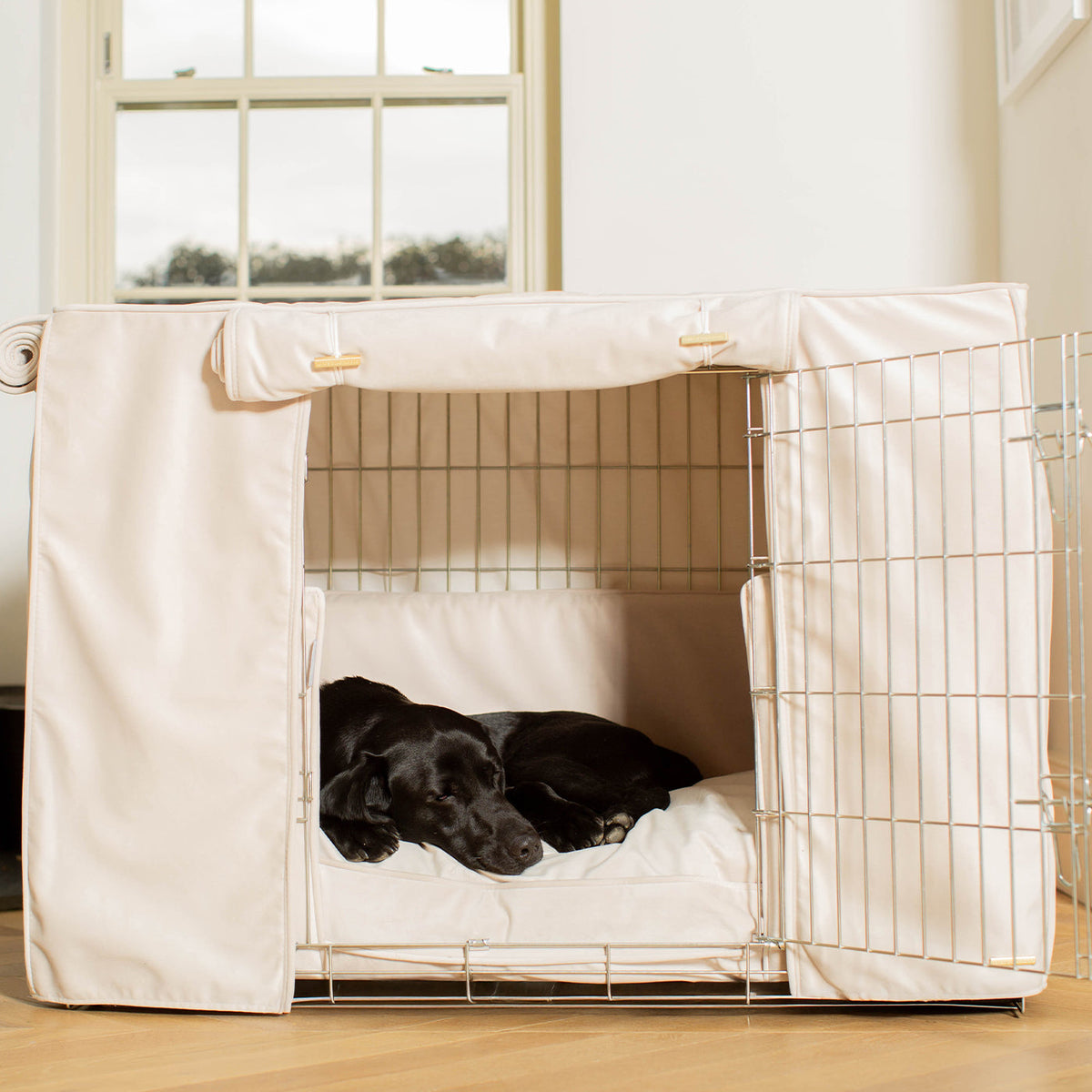 Dog Crate Set In Oyster Velvet