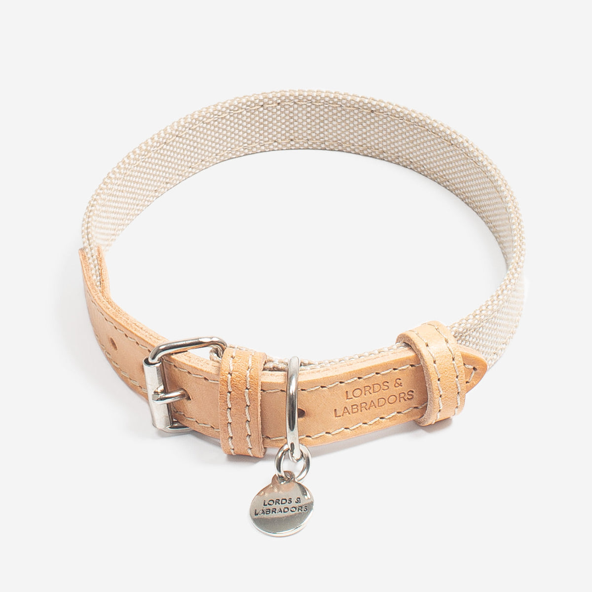 Essentials Twill Dog Collar in Linen, view 3