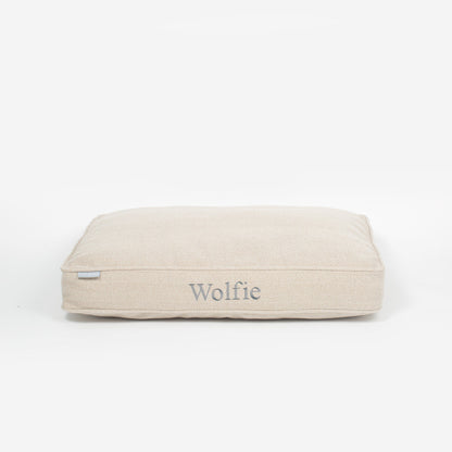 Dog Cushion in Natural Herringbone Tweed, view 13