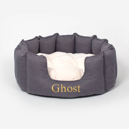 High Wall Bed For Cats With Removable Covers in Herringbone Tweed, view 8