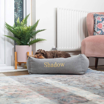 Box Bed With Removable Covers in Herringbone Tweed, view 9