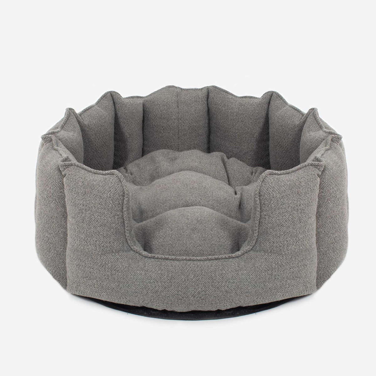 High Wall Bed For Cats With Removable Covers in Herringbone Tweed, view 9