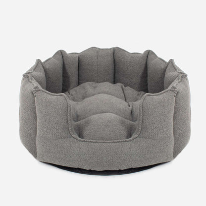 High Wall Bed For Cats With Removable Covers in Herringbone Tweed, view 9
