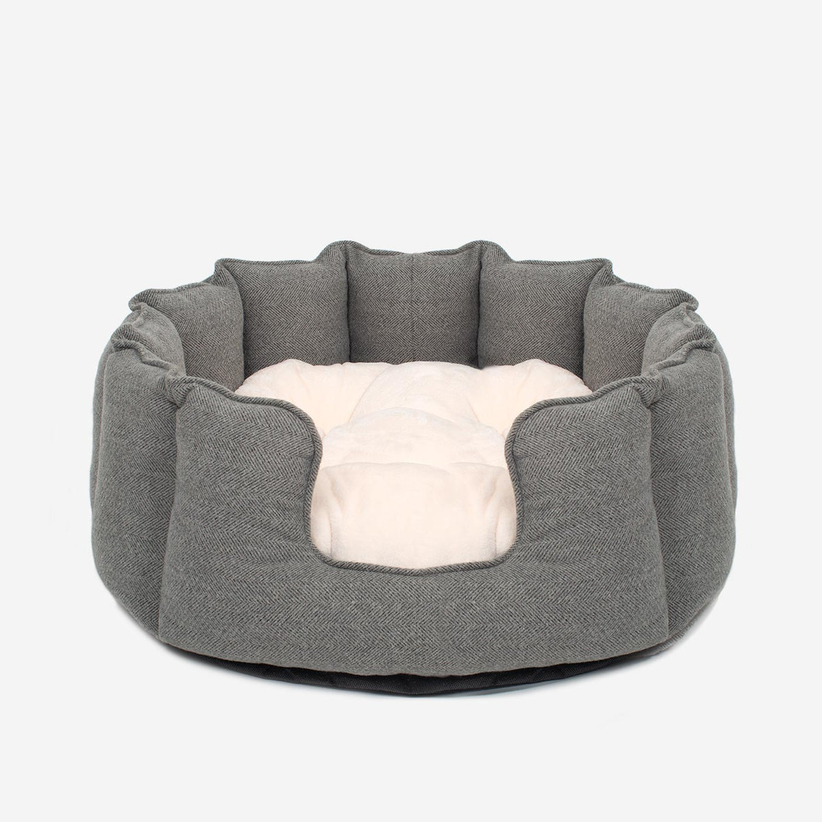 High Wall Bed With Removable Covers in Pewter Herringbone Tweed, view 6