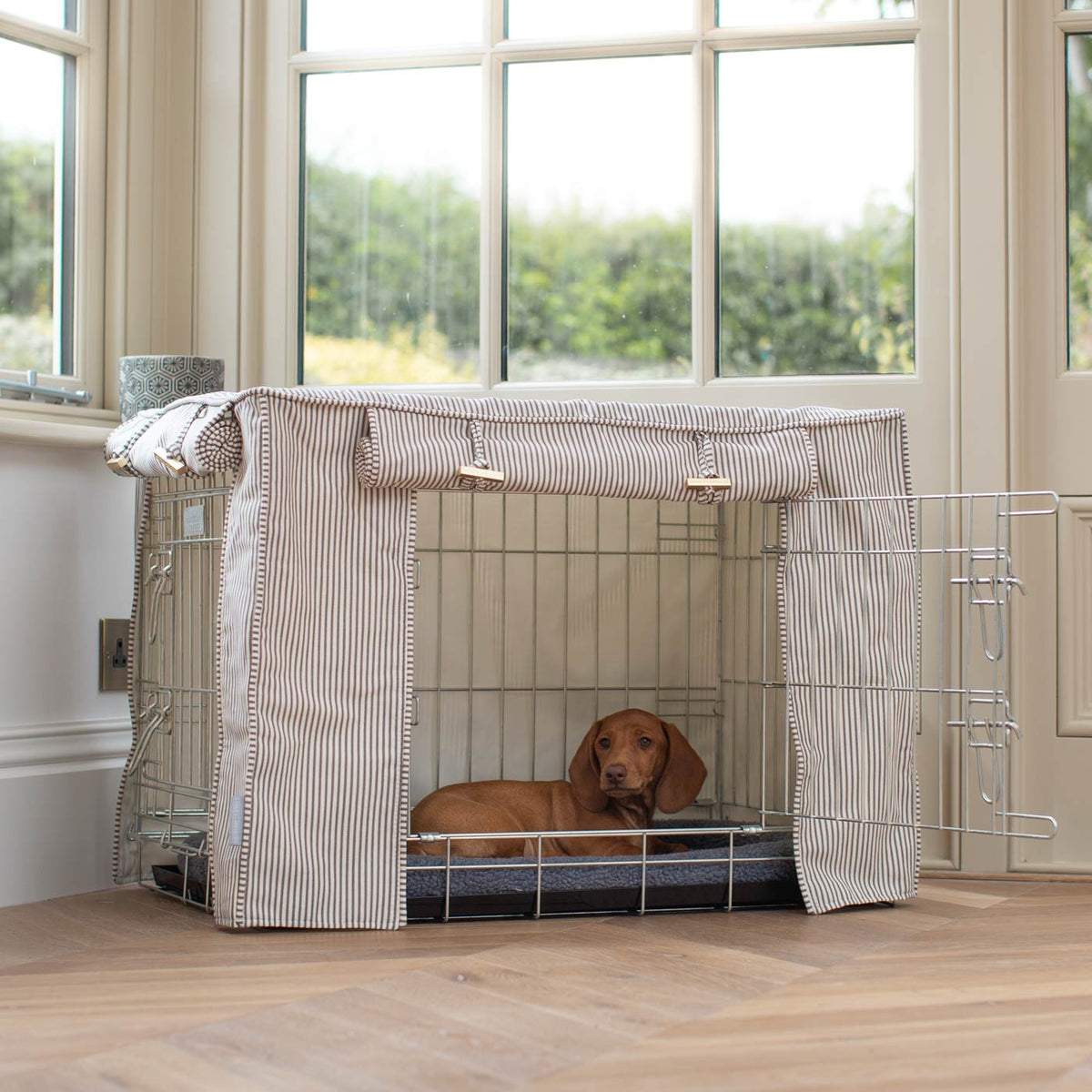 Dog Crate Cover in Regency Stripe, view 10