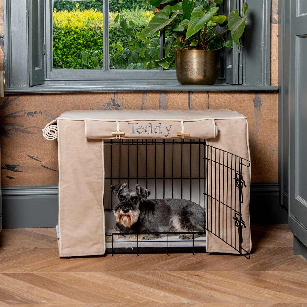 Dog Crate Cover In Savanna Oatmeal, view 11
