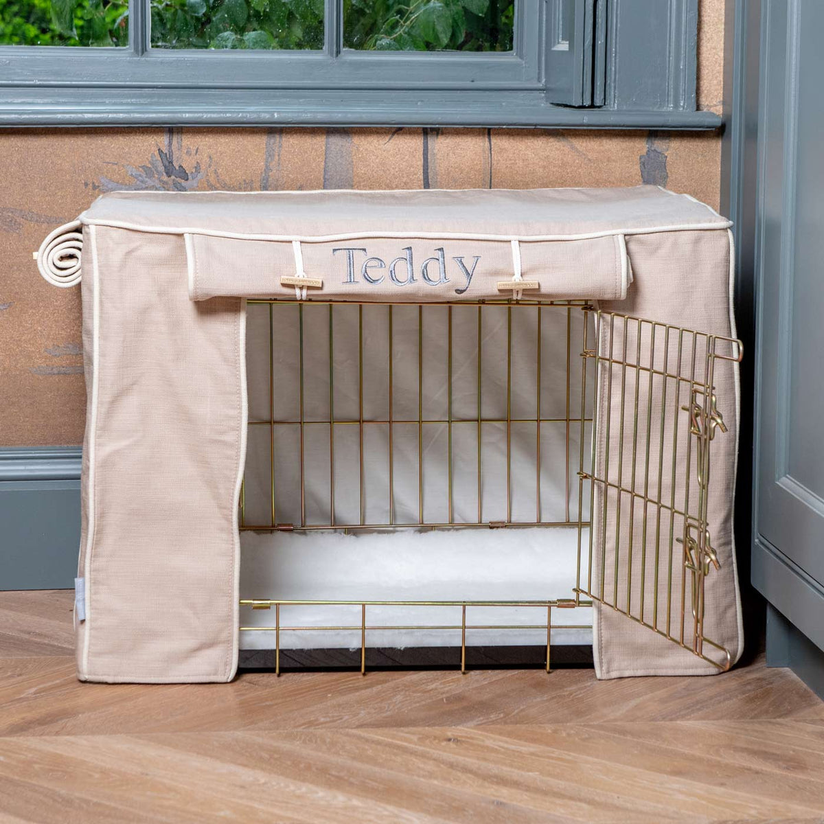 Dog Crate Cover In Savanna Oatmeal, view 14