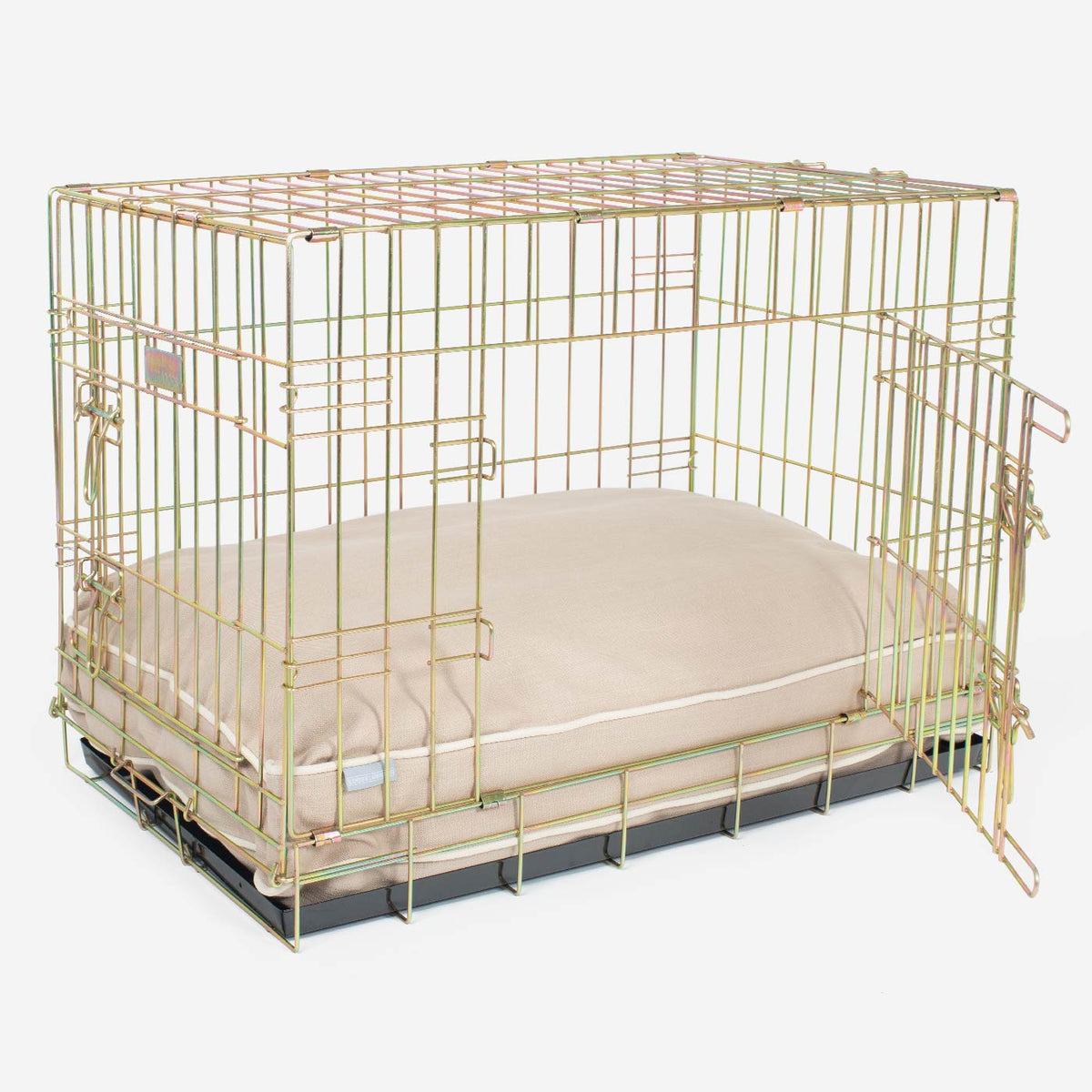 Gold Dog Crate with Cushion in Savanna, view 9
