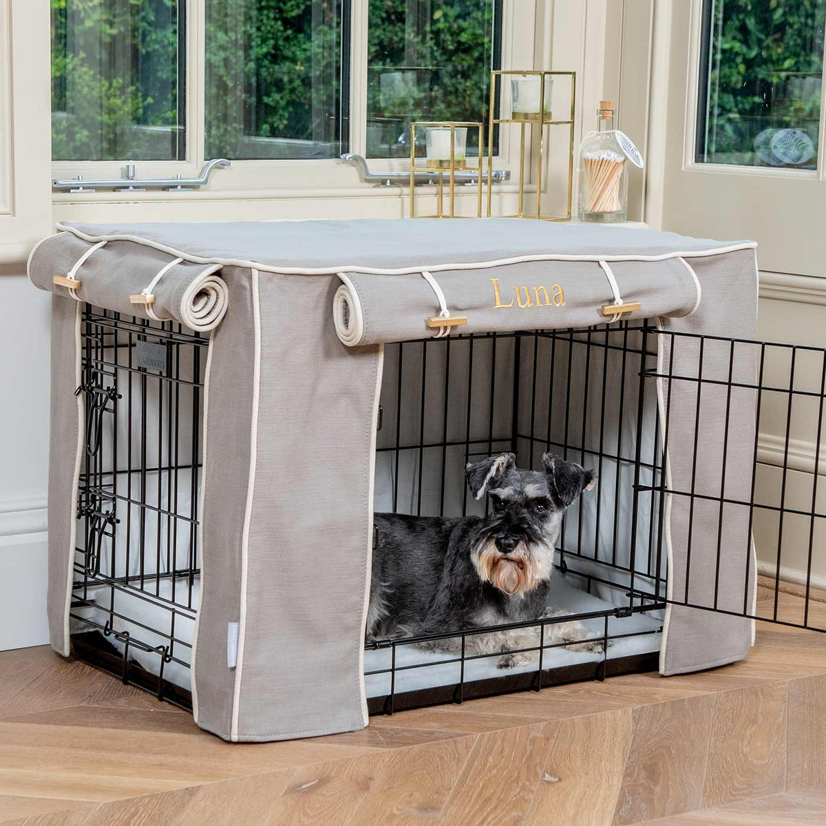 Dog Crate Cover In Savanna Stone, view 10