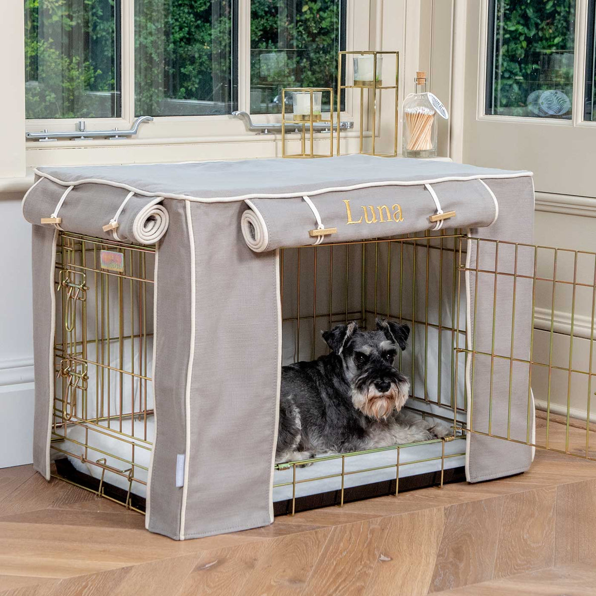 Dog Crate Cover In Savanna Stone, view 11
