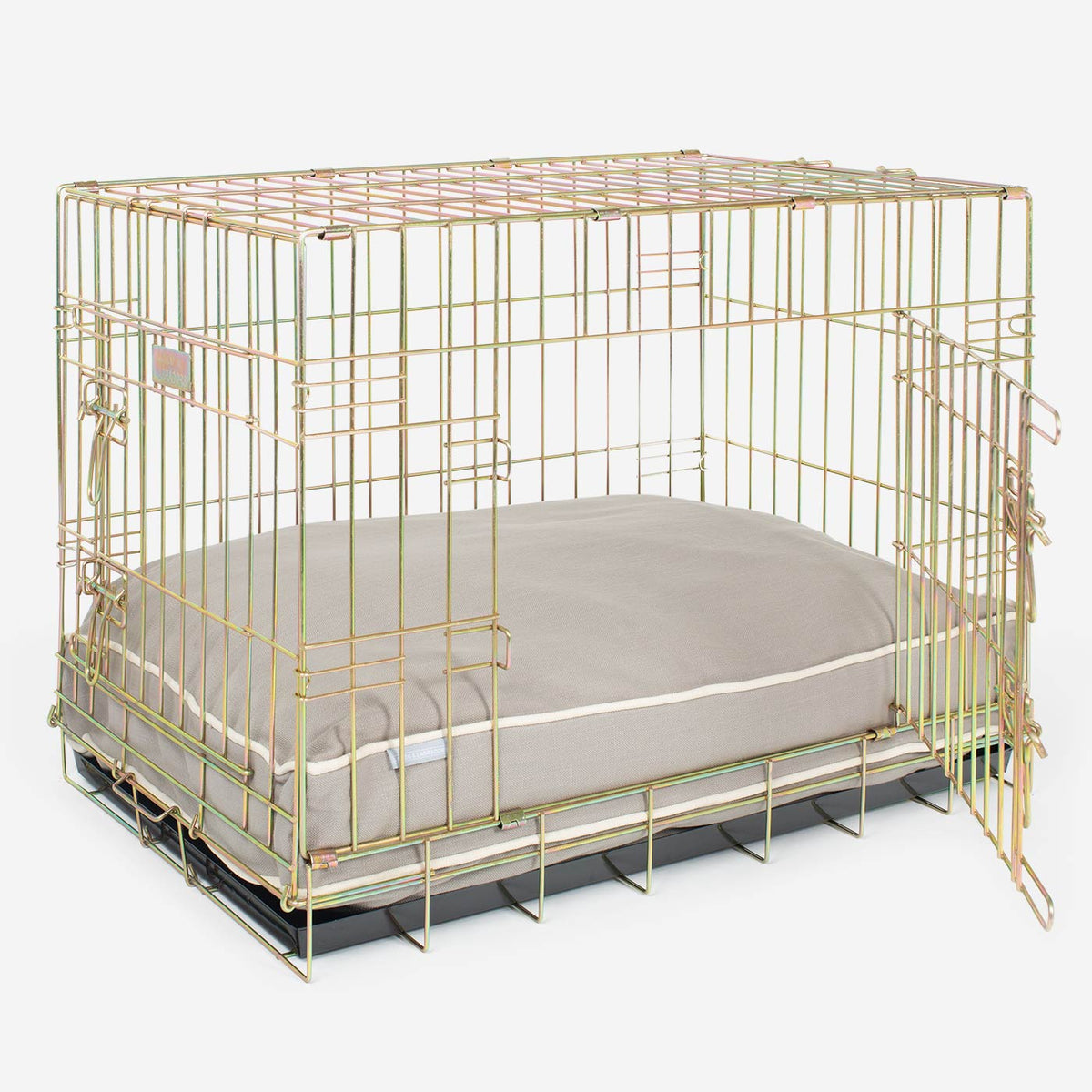 Gold Dog Crate with Cushion in Savanna, view 6
