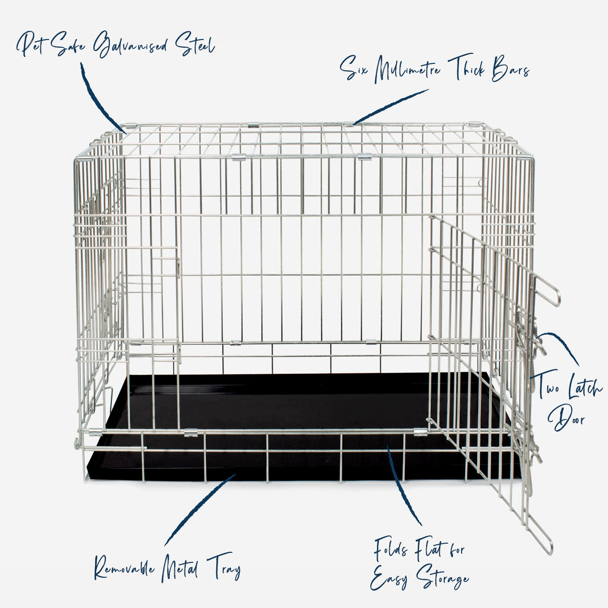 Heavy Duty Deluxe Dog Crate in Silver, view 10