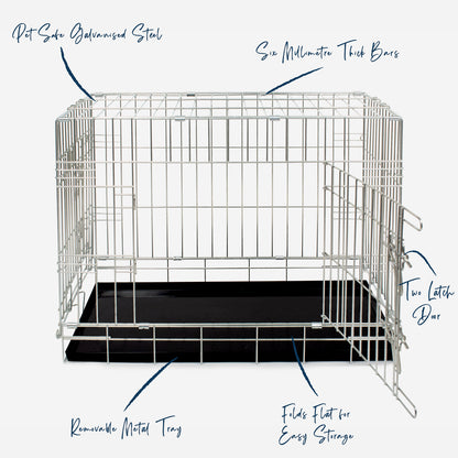 Heavy Duty Deluxe Dog Crate in Silver, view 10