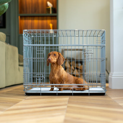 Sliding Door Dog Crate in Grey