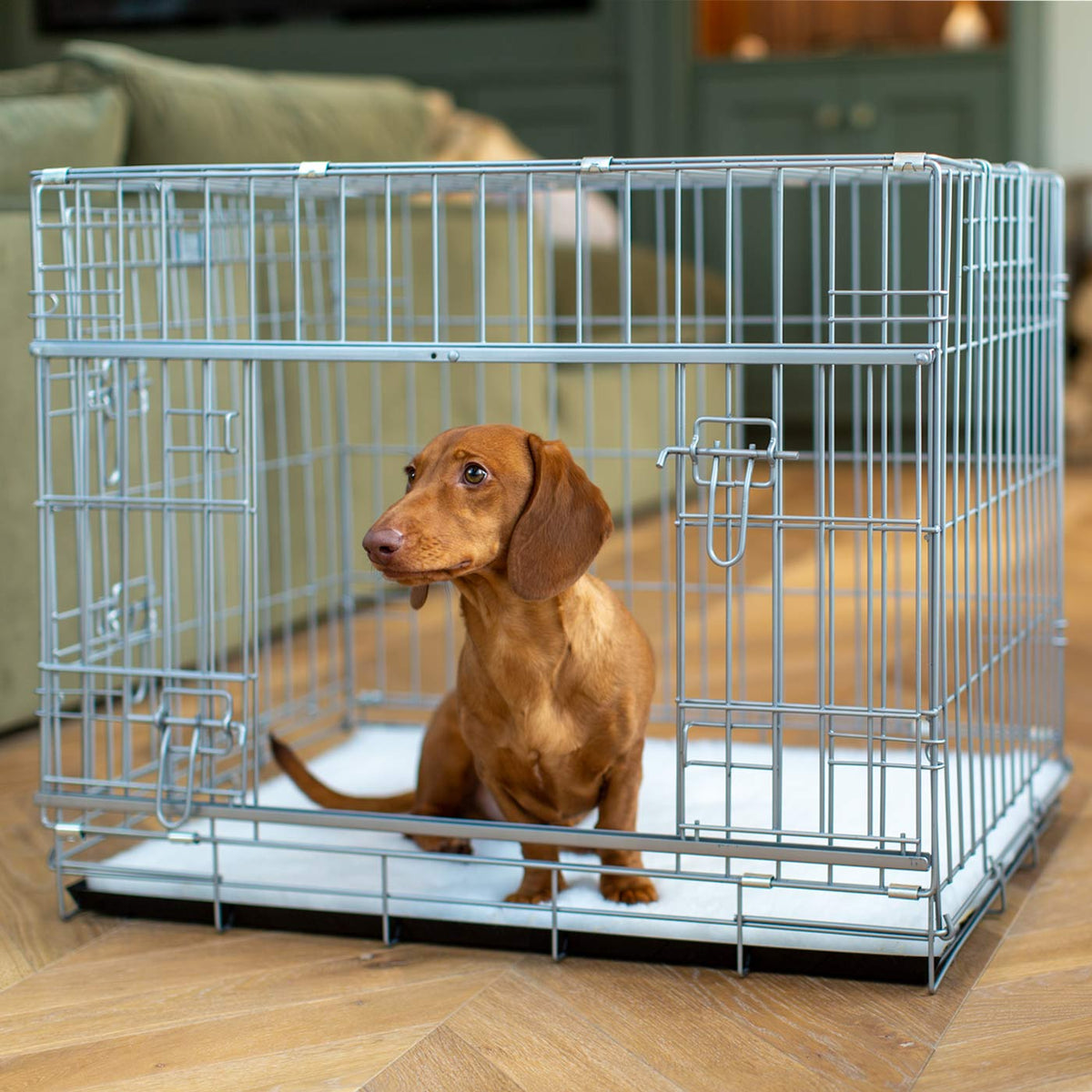 Sliding Door Dog Crate in Grey, view 8