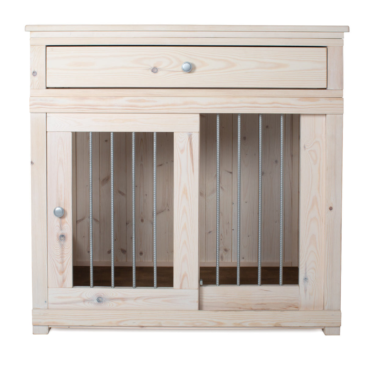 Wooden Sliding Door Salcombe Dog Crate with Drawer, view 3