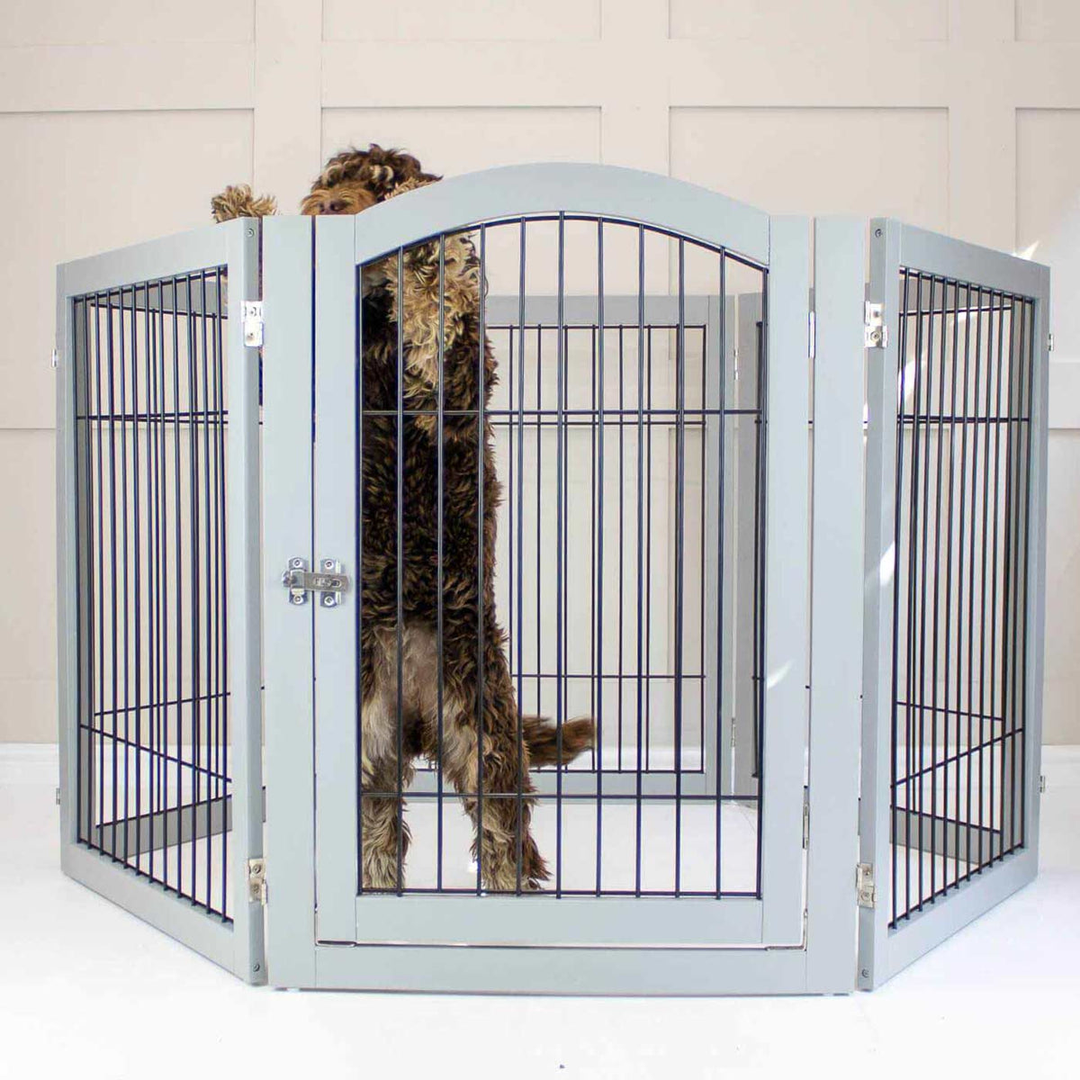 Grey Wooden Puppy Play Pen, view 9