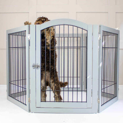 Grey Wooden Puppy Play Pen, view 9