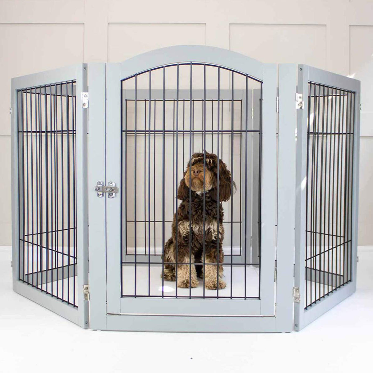 Grey Wooden Puppy Play Pen, view 10