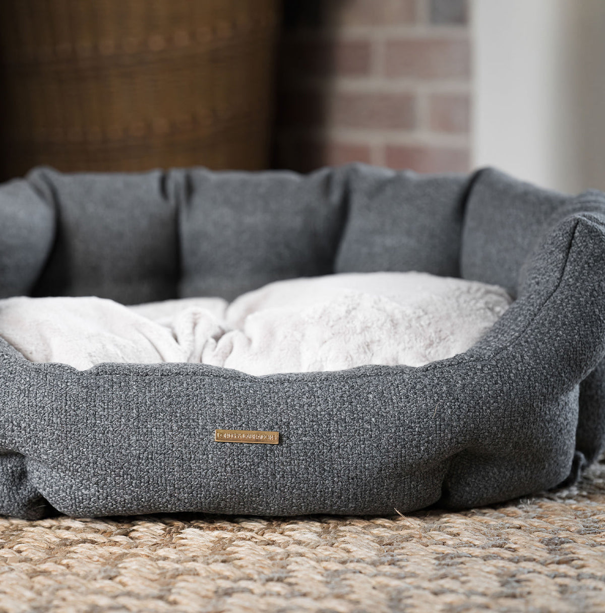 Essentials Herdwick Oval Bed in Graphite, view 3