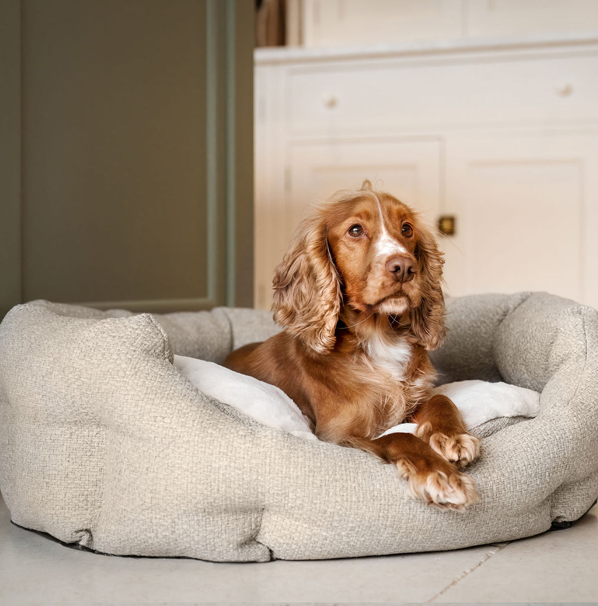 Essentials Herdwick Oval Bed in Sandstone