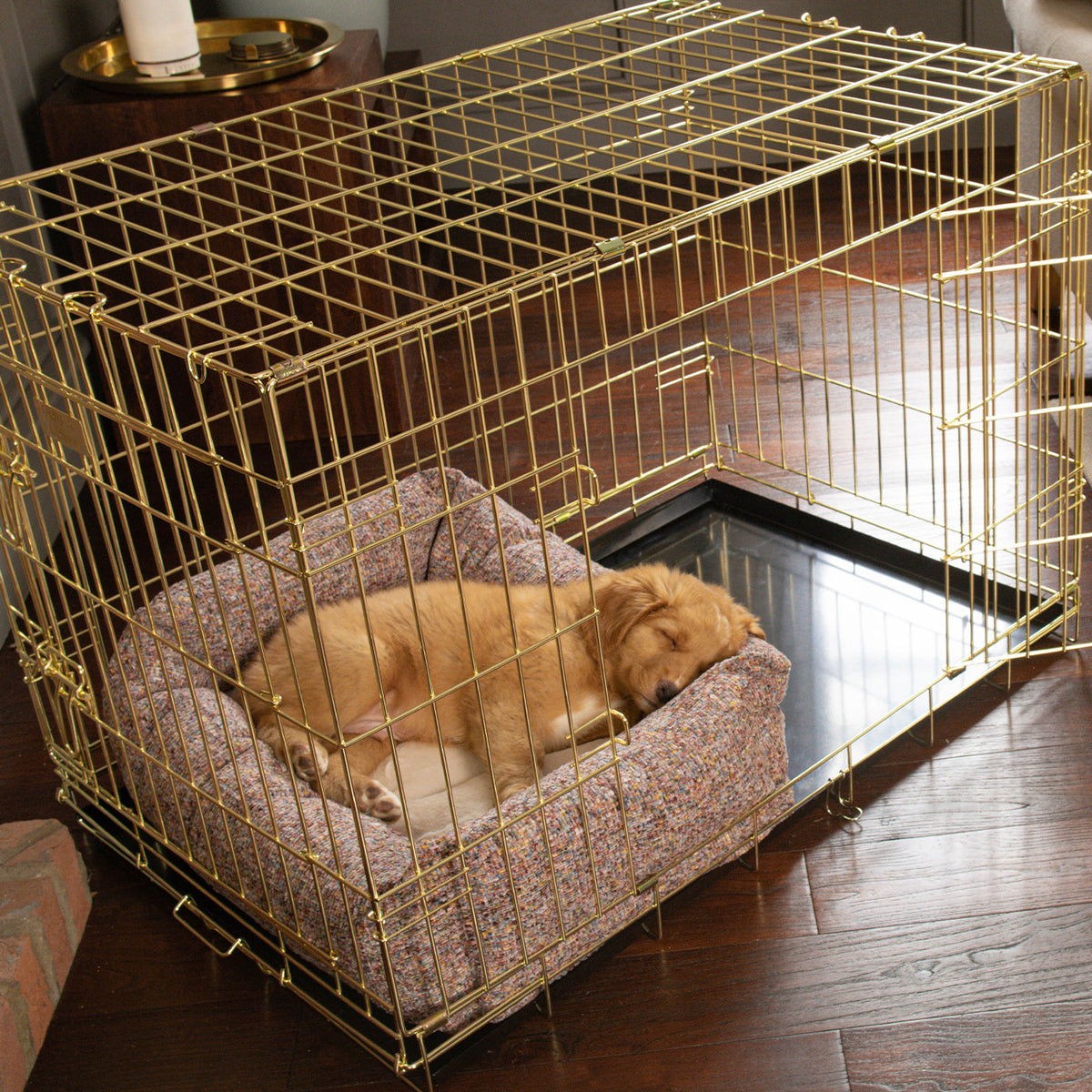 Dog Crate with Cosy & Calming Puppy Crate Bed in Rose Quartz Minerals, view 2