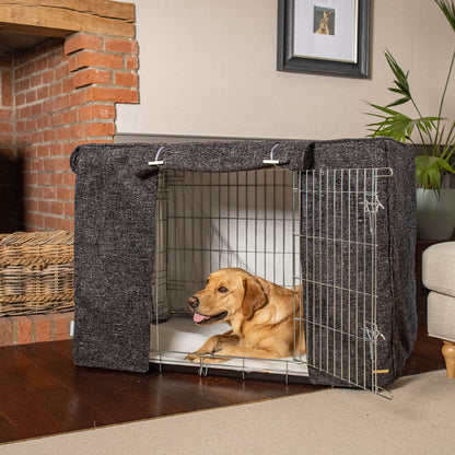 Dog Crate Cover In Obsidian Minerals