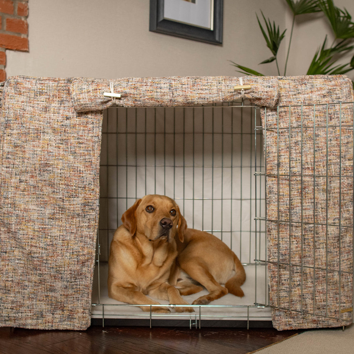 Dog Crate Cover In Opal Minerals, view 3
