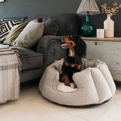 High Wall Bed With Removable Covers in Mink Bouclé, view 4